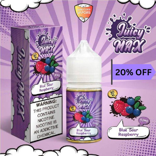 JUICY MAX BLUE SOUR RASPBERRY ICE NIC SALT