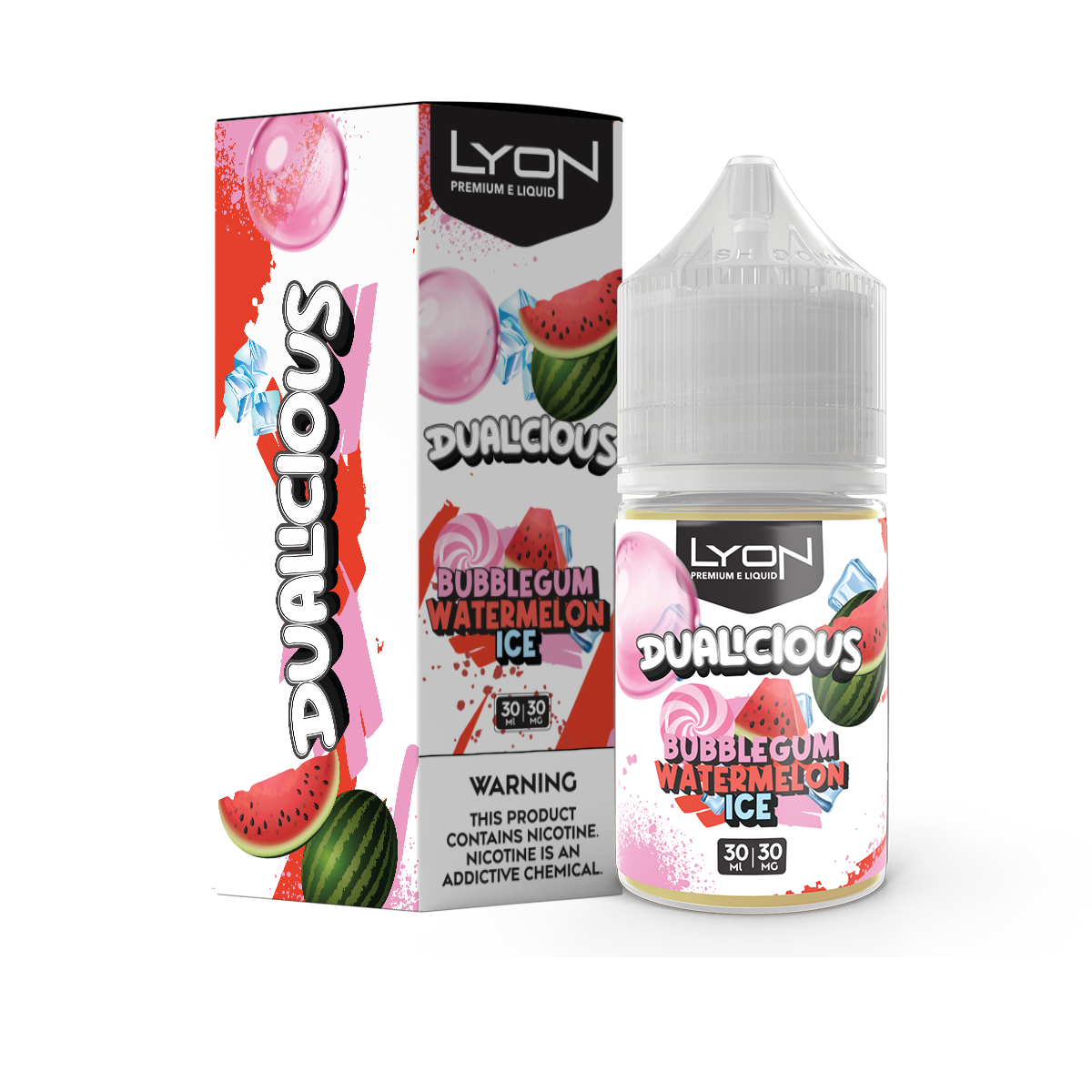 LYON DUALICIOUS BUBBLEGUM WATERMELON 30ML NIC SALT