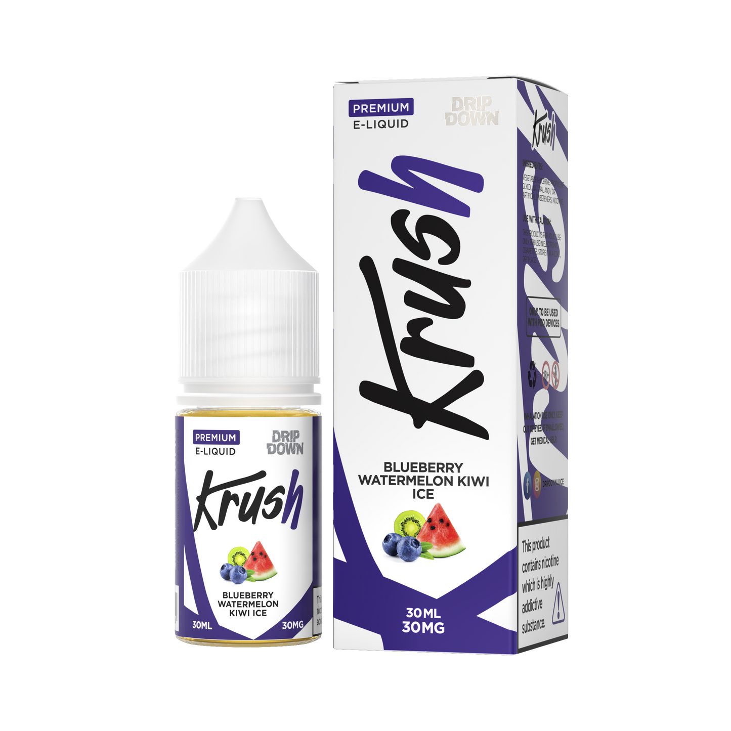 KRUSH BY DRIP DOWN BLUEBERRY WATERMELON KIWI ICE 30ML