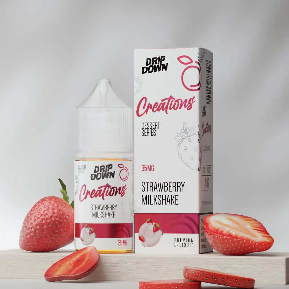 DRIP DOWN CREATIONS STRAWBERRY MILKSHAKE 30ML NIC SALT